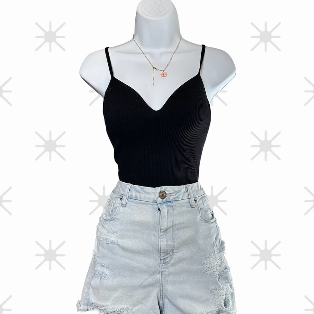 American Eagle Distressed High Rise Denim Shorts Size 14 Light Wash Ripped Y2K